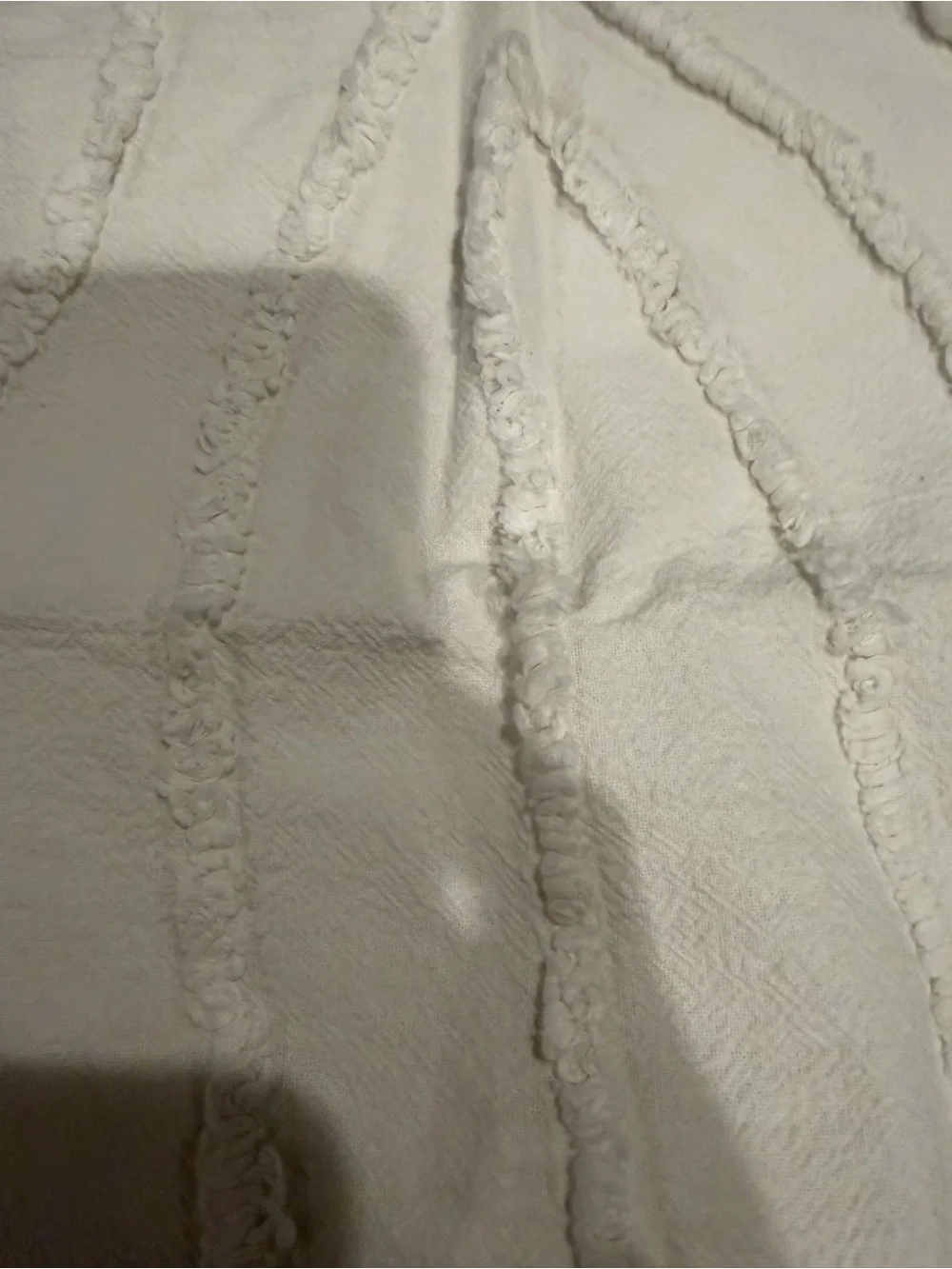 Urban Outfitters Cream Textured Fringe Duvet Cover includes 2 matching shams.